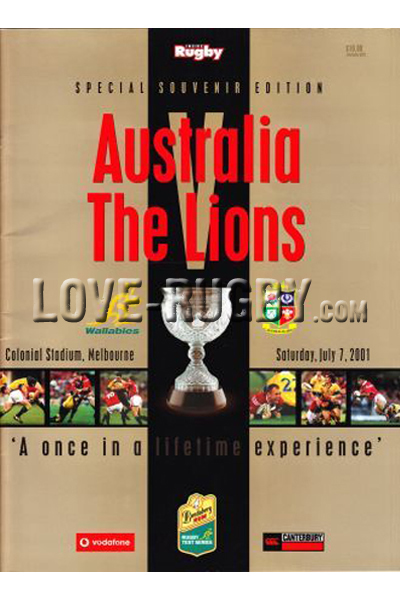 2001 Australia v British and Irish Lions  Rugby Programme